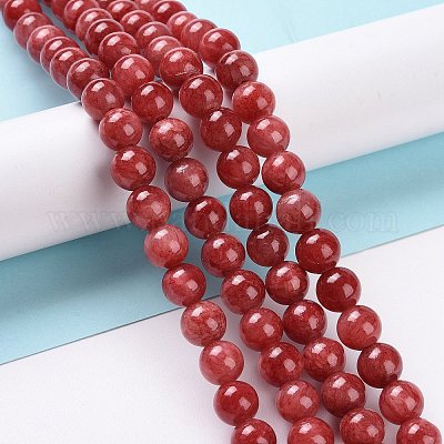 Gefärbt natürliche Jade Perlen Stränge&nbsp;G-D434-8mm-08-1-1