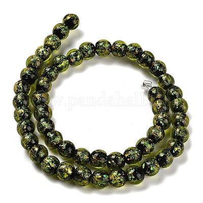 Нити стеклянных бусин из дихроичной фольги ручной работы DICH-U001-02E-1