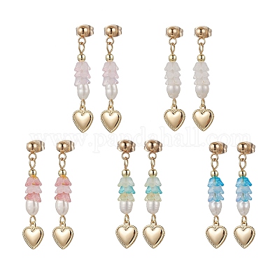 5 пара сережек-гвоздиков из нержавеющей стали 304 EJEW-JE06391-1