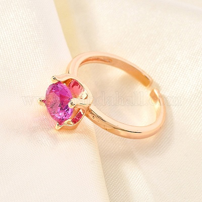 Кольца из выращенного в лаборатории красного корунда/рубина RJEW-R015-03G-1