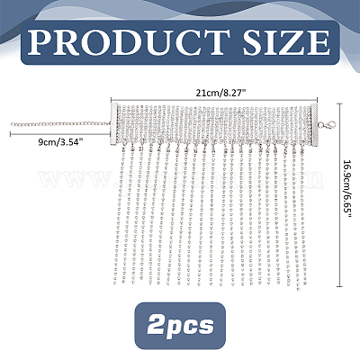 Латунь горный хрусталь браслеты AJEW-WH0542-75P-1