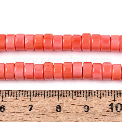 Непрозрачные сплошные цветные стеклянные бусины GLAA-N026-3x6mm-05-1