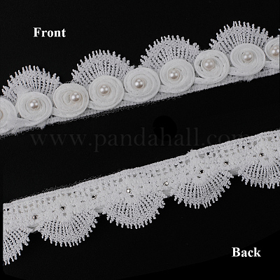2.7~3 ярд кружевной отделки из полиэстера SRIB-GF0001-30-1