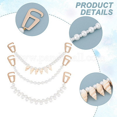 Цепочка для украшения обуви из стеклянного жемчуга и бисера FIND-GO00007-1