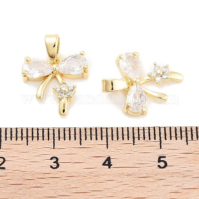 Латунные микро проложить кубического циркония подвески KK-P271-06G-C-1