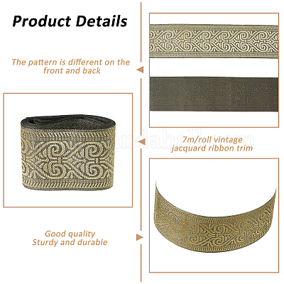 7 м ленты из полиэстера с вышивкой в этническом стиле OCOR-WH0070-119A-05-1