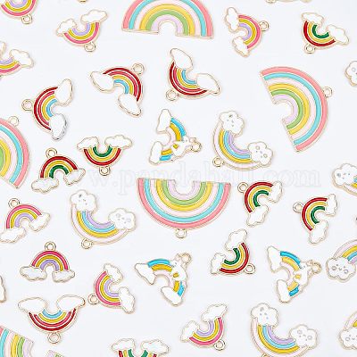 Подвески из сплава эмали 60шт 6 стиля&nbsp;ENAM-NB0001-53-1