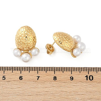 Серьги-гвоздики из нержавеющей стали 304 EJEW-G423-29C-G-1