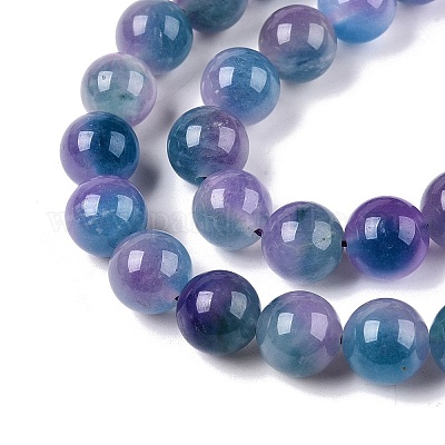 Окрашенные природные белый нефрит бисер пряди G-T138-10mm-210-14-1