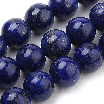 Natürlicher Lapislazuli Perlenstränge&nbsp;G-S259-43-6mm-1