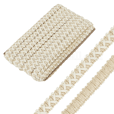 15 ярд плетеной кружевной ленты из искусственной кожи WL-WH0003-02F-1