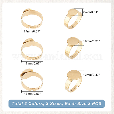 18 шт. 6 комплекта регулируемых колец для пальцев из нержавеющей стали 304 STAS-UN0032-77-1