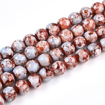 Выпечка окрашенные стеклянные бусины пряди X-DGLA-N003-10mm-A03-1