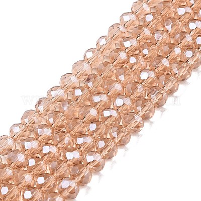 Стеклянные бусины с гальваническим покрытием  EGLA-A044-T4mm-A20-1