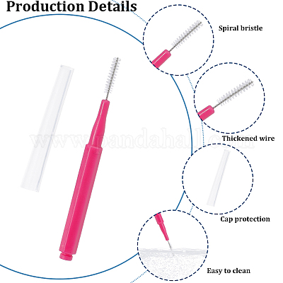 60 шт. 12-х цветные пластиковые щетки для чистки AJEW-CN0004-01-1