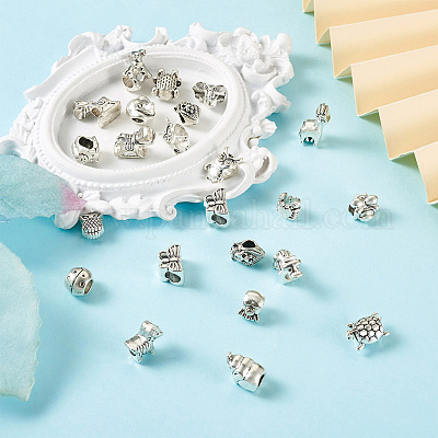 36шт 18 стиля европейские бусины из сплава в тибетском стиле FIND-KS0001-21-1