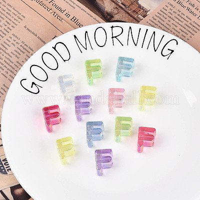 УФ-покрытие прозрачные акриловые европейские бусины OACR-M027-02F-1