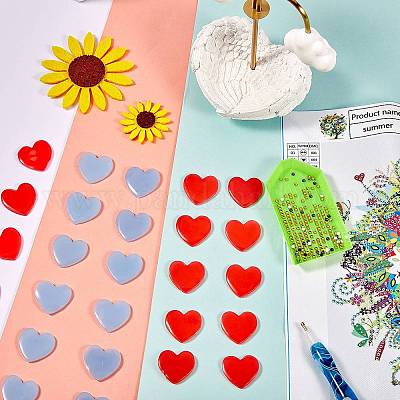 40шт 2 цвета сердце силиконовый клей глина&nbsp;DIY-SZ0003-44-1