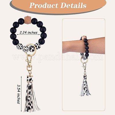 PandaHall Personalized Silicone Key Ring Bracelet
