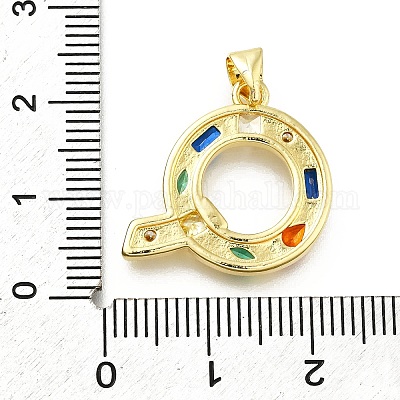 Латунные микропаве прозрачные подвески с фианитом KK-G521-01G-Q-01-1