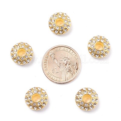 Бусины из сплава и страза RSB065-G-1