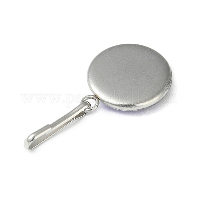 Плоский круглый брелок из смолы с рыбьей чешуей русалки HJEW-JM01279-05-1