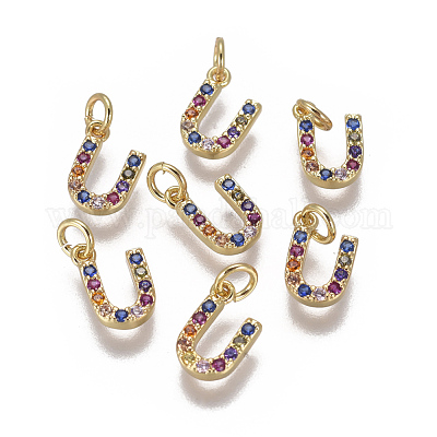 Латунные микро проложить кубического циркония подвески ZIRC-L070-38U-G-1