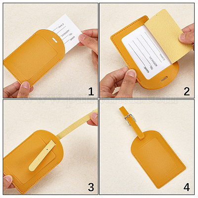 Вырезанная полая 11шт 11 цвета pu кожа багажная бирка OFST-CL0001-03-1