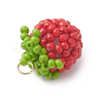 Подвески в виде томатов из стеклянных бусин PALLOY-MZ01081-04-1