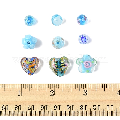 38 шт. бугристые стеклянные бусины ручной работы LAMP-FS0001-40-1