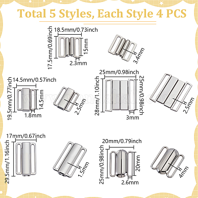 20 шт. 5 стиля литые зажимы для бикини FIND-PH0027-12-1