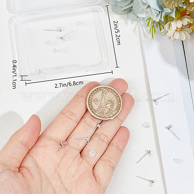 5 пара 925 сережек-гвоздиков с круглыми шариками из стерлингового серебра STER-BBC0006-26B-1