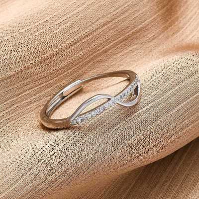 Кольца для женщин с микропаве из латуни и прозрачными кубическими цирконами RJEW-S624-02P-1