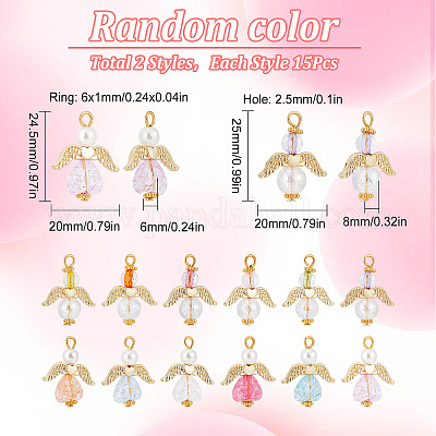 30шт 2 стиля прозрачные акриловые подвески PALLOY-SC0004-06-1