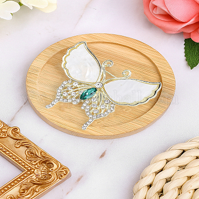 1 шт. бабочка из цинкового сплава со стразами на лацкан&nbsp;JEWB-LP0001-31-1