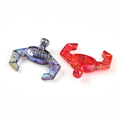 Perline acriliche con placcatura uv trasparente&nbsp;OACR-T028-35-1-1