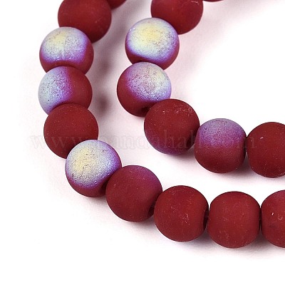 Нити из матовых непрозрачных стеклянных бусин GLAA-T032-P4mm-MBB05-1