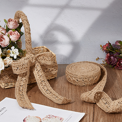 Плетеные ленты из мешковины длиной 10 м.&nbsp;OCOR-WH0093-32-1