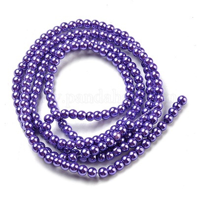 10 нитка для запекания расписные жемчужные стеклянные жемчужные круглые бусины HY-SZ0001-02A-02-1