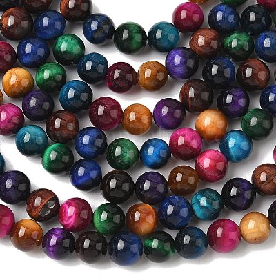 Природных тигровый глаз бисер нитей G-G101-8mm-6-1