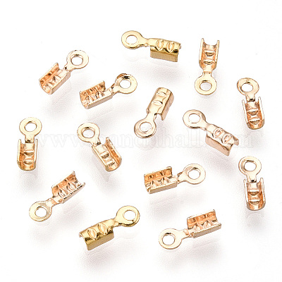 Wholesale 2.5mm Crimp Beads 18K Gold Plated Crimp End Beads For Jewelry  Making Supplies