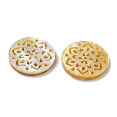 Природные желтые кабошоны оболочки SSHEL-N038-02A-1