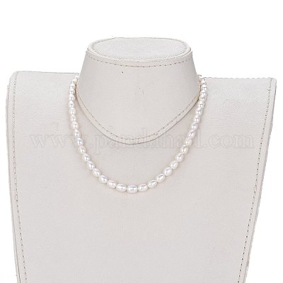 Колье из натурального культивированного пресноводного жемчуга с бисером NJEW-JN03100-1