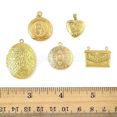 5шт 5 стиля латунные подвески-медальоны KK-FS0001-90-1