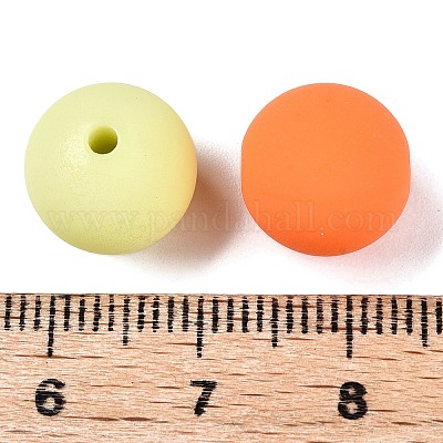 Прорезиненные бусины с имитацией силикона и акрила MACR-T048-01B-07-1