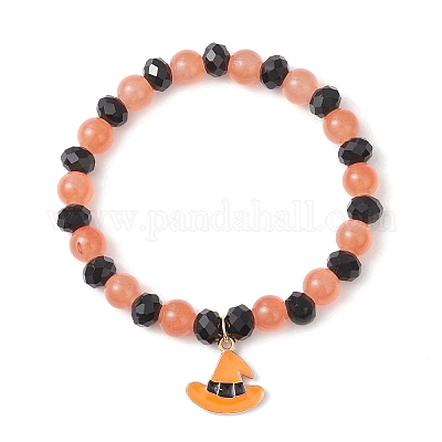 4 шт. 4-цветные браслеты с подвесками из сплава и эмали на тему Хэллоуина BJEW-JB12112-1