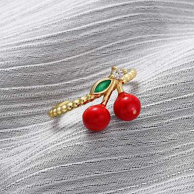 Латунные микропаве кубические цирконии регулируемые открытые манжеты кольца для женщин RJEW-U057-17A-G-1