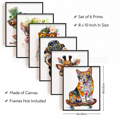 Wholesale Superdant Cartoon Animal Wall Art Canvas Print Colorful Funny 