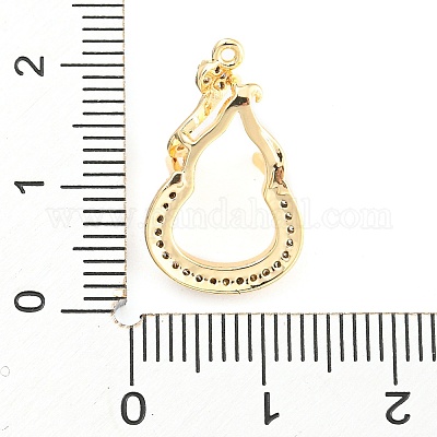 Латунь микро паве прозрачный кубический цирконий кулон оправа кабошон KK-Q794-02B-G-1