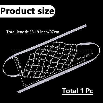 Эластичная повязка на голову из латунного АБС-пластика с жемчужными бусинами OHAR-WH20008-02S-1